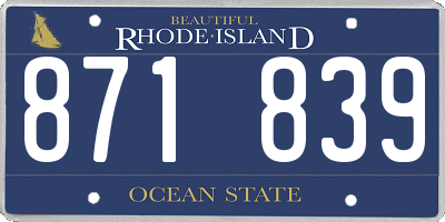 RI license plate 871839