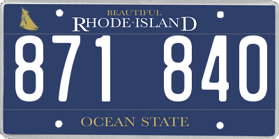 RI license plate 871840