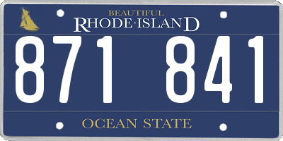 RI license plate 871841