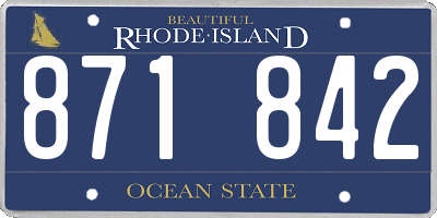 RI license plate 871842