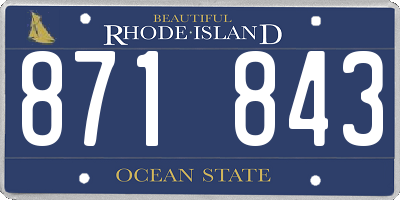 RI license plate 871843