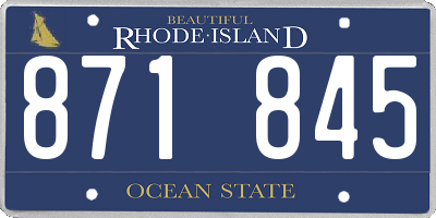RI license plate 871845