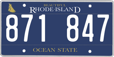 RI license plate 871847