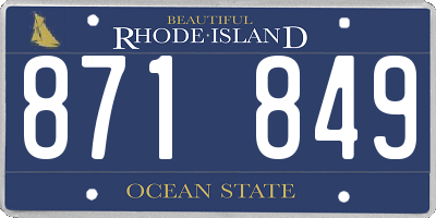 RI license plate 871849