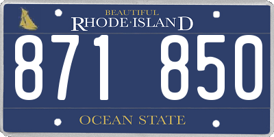 RI license plate 871850