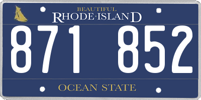 RI license plate 871852