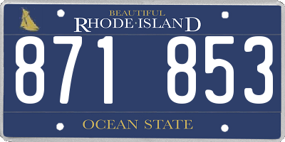 RI license plate 871853