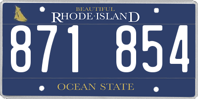 RI license plate 871854