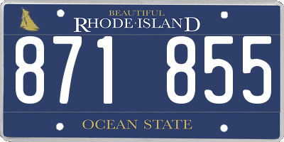 RI license plate 871855