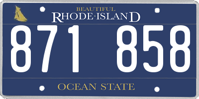 RI license plate 871858