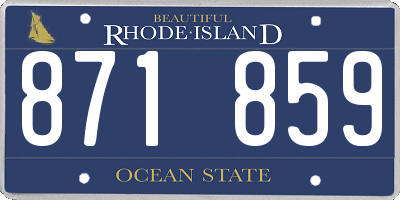 RI license plate 871859