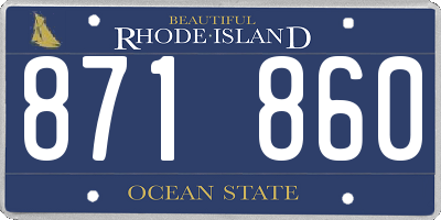 RI license plate 871860