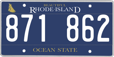 RI license plate 871862