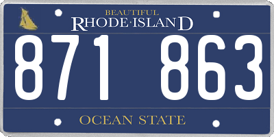 RI license plate 871863