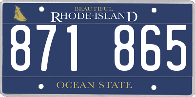 RI license plate 871865