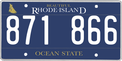 RI license plate 871866
