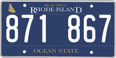 RI license plate 871867