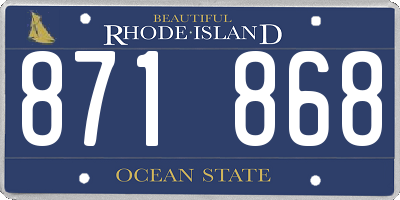 RI license plate 871868