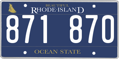RI license plate 871870
