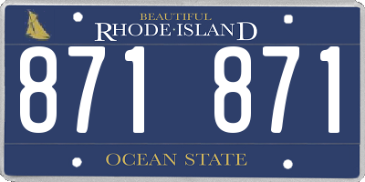 RI license plate 871871