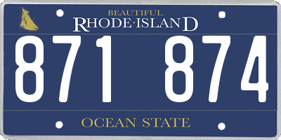 RI license plate 871874