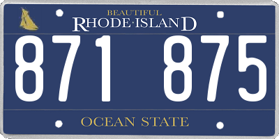 RI license plate 871875