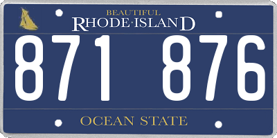 RI license plate 871876