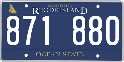 RI license plate 871880