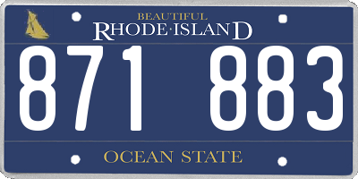 RI license plate 871883
