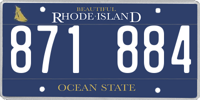 RI license plate 871884