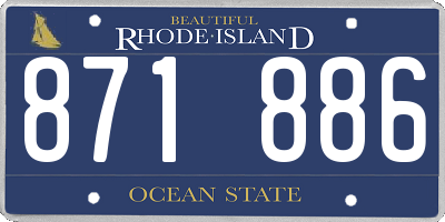 RI license plate 871886