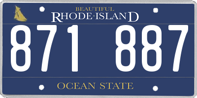 RI license plate 871887