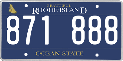 RI license plate 871888