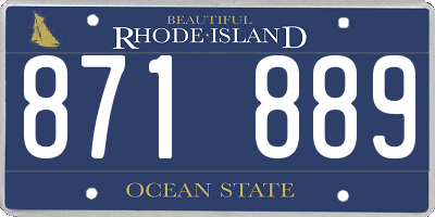 RI license plate 871889