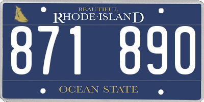 RI license plate 871890