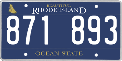 RI license plate 871893
