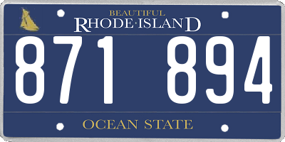 RI license plate 871894