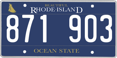 RI license plate 871903