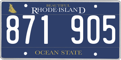 RI license plate 871905