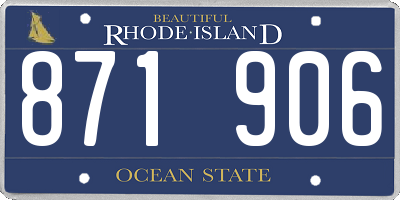RI license plate 871906