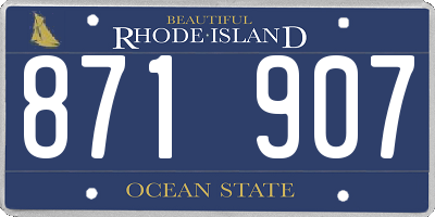 RI license plate 871907