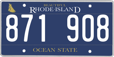 RI license plate 871908