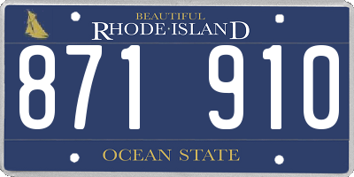 RI license plate 871910