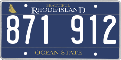 RI license plate 871912