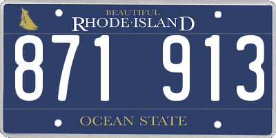 RI license plate 871913