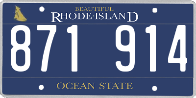 RI license plate 871914