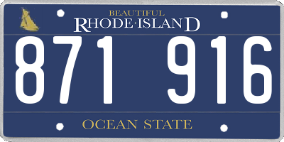 RI license plate 871916