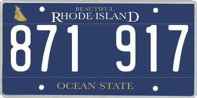RI license plate 871917