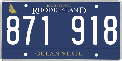RI license plate 871918
