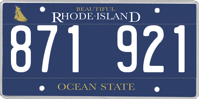 RI license plate 871921
